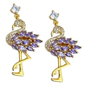 KATE SPADE Birds The Word Flamingo Dangle Earrings